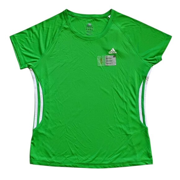 Adidas 360 Quick Dry Shirt Women's L Green Cap Sleeve Performance Activewear - Picture 1 of 14